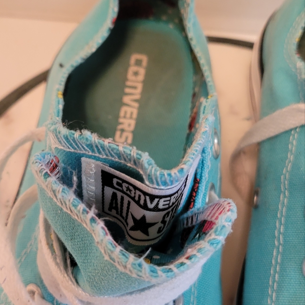Floral Turquoise Converse - Picture 2 of 16